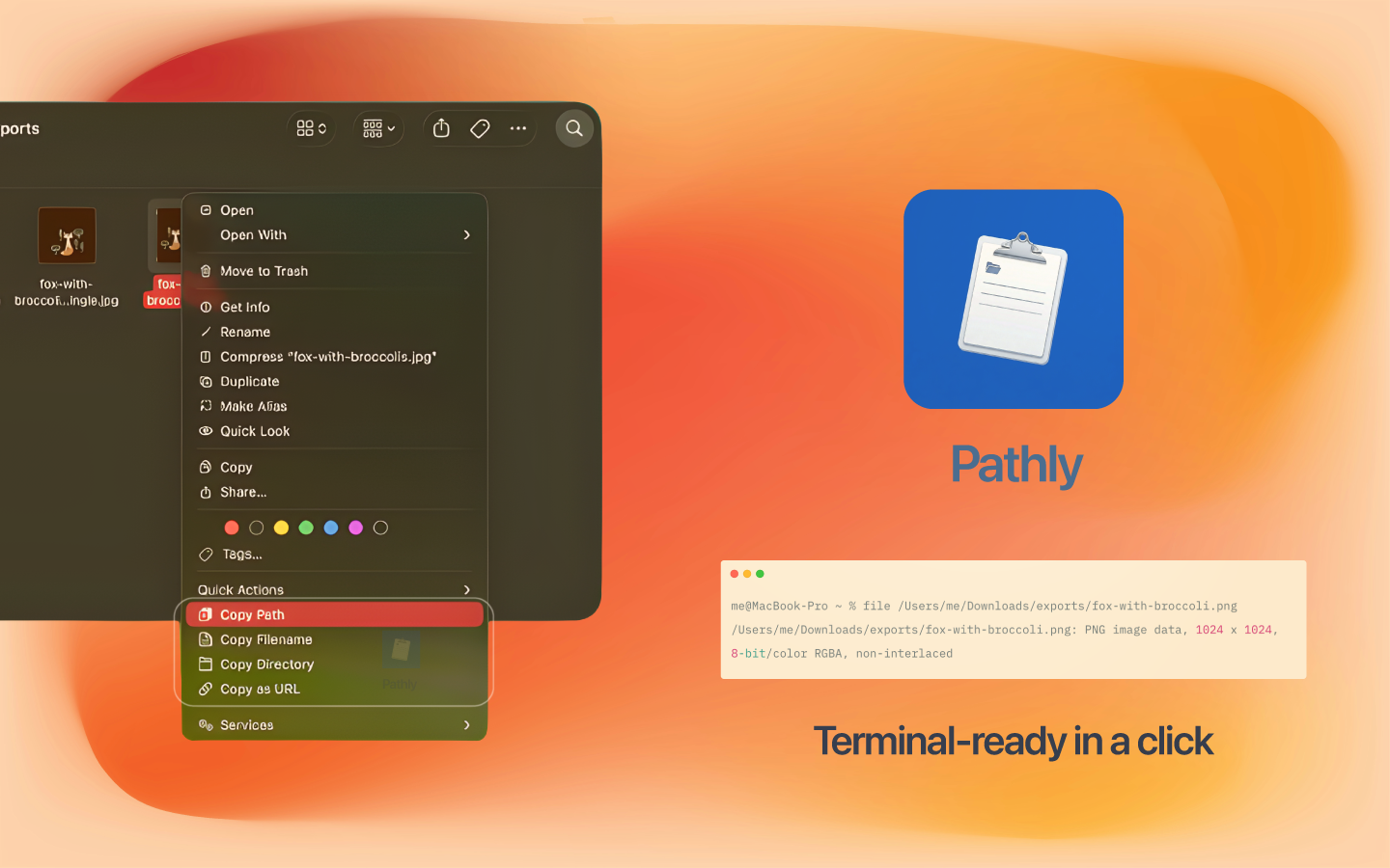 Pathly path pasted into macOS Terminal